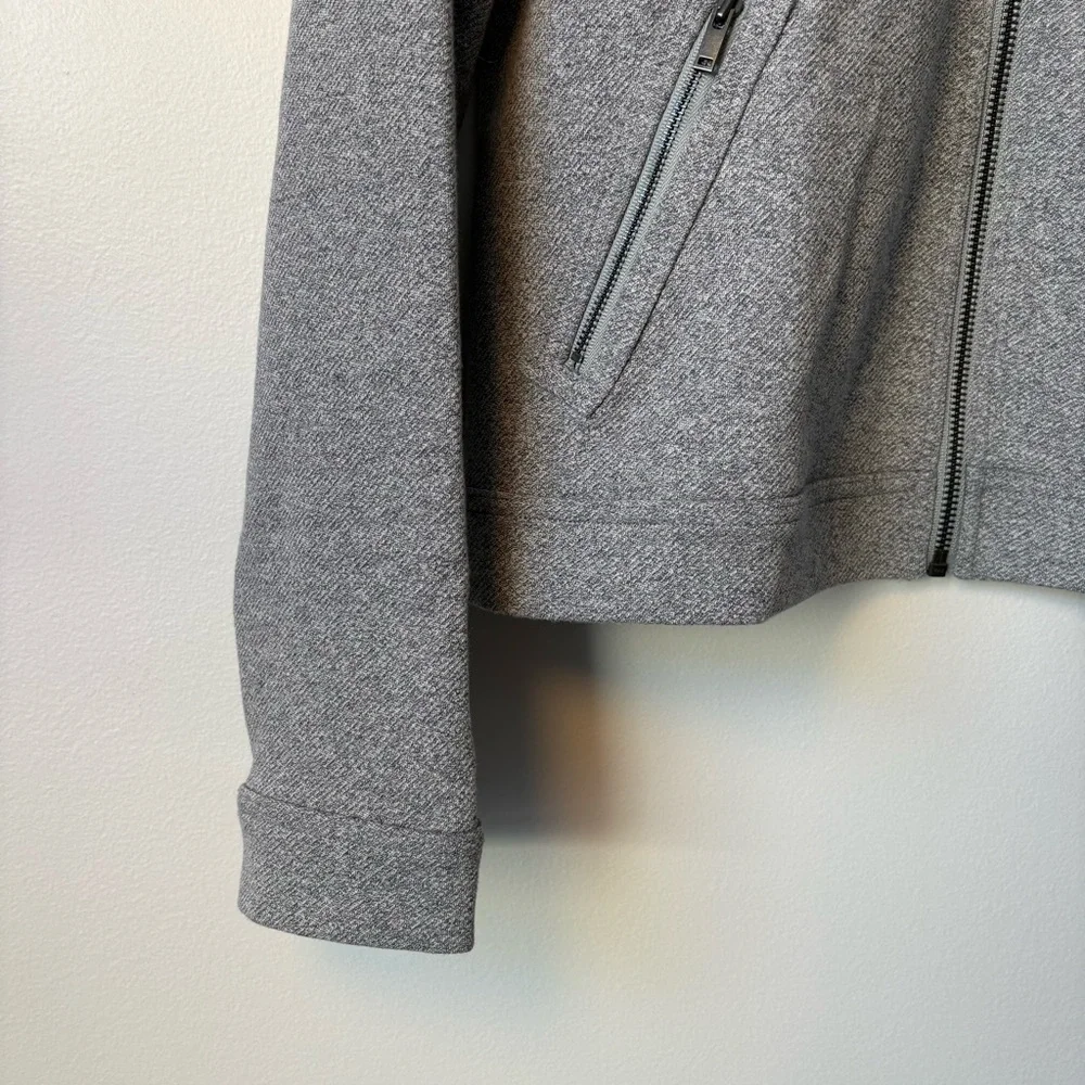 Banana Republic Factory Pique Moto Jacket in light gray size Medium - Picture 4 of 10